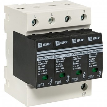 Устройство защиты от импульсных перенапряжений EKF PROXIMA Т1+Т2; Iimp-12,5kA; In-20kA; Uc-275В; 4+0