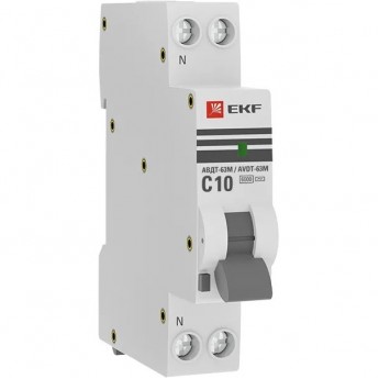 Автомат дифференциальный EKF PROXIMA АВДТ-63М 10А/ 30мА (1мод., хар.C, электронный тип AС) 6кА