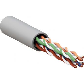 Кабель витая пара EKF U/UTP кат.5e 4 пары solid оболочка PVC серый TERACOM