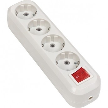 Колодка EKF 4 гнезда 16А/3.5кВт c выключателем и заземлением Эксперт