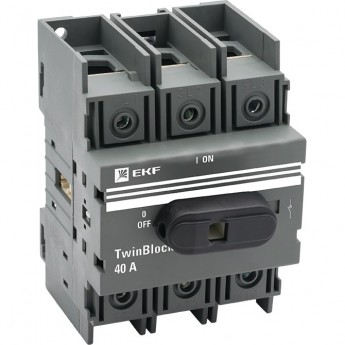 Рубильник EKF PROXIMA 40A 3P c рукояткой управления для прямой установки TwinBlock Рубильник EKF PROXIMA 40A 3P c рукояткой управления для прямой установки TwinBlock
