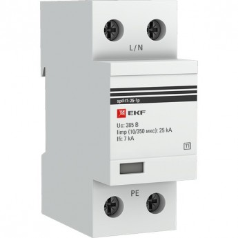 Устройство защиты от импульсных перенапряжений EKF Тип 1 Iimp 25kA (10/350μs) 1P